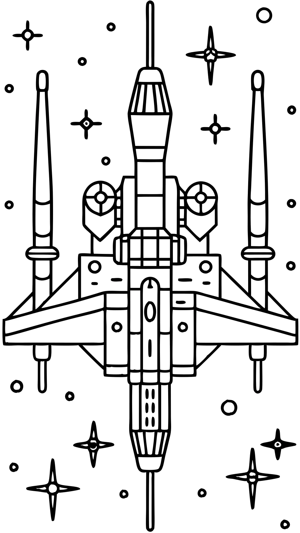 x wing fighter coloring page